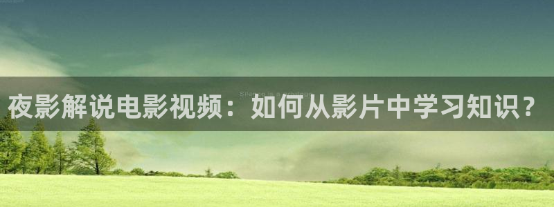 奇优影院在线观看免费：夜影解说电影视频：如何从影片中学习知识？